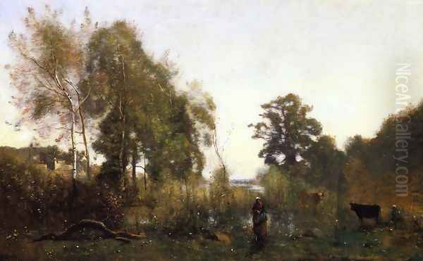 The Ponds of Ville d'Avray Oil Painting by Jean-Baptiste-Camille Corot