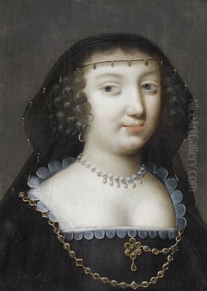 Portrait De Jeune Femme Au Collier De Perles Oil Painting by Claude Deruet