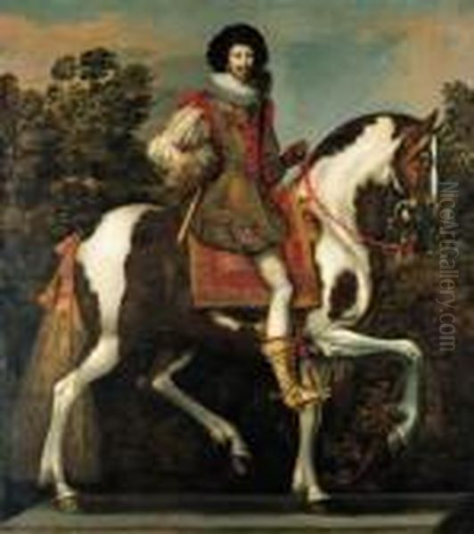 Equestrian Portrait Of A Nobleman Oil Painting by Claude Deruet