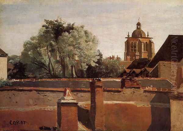 Bell Tower of the Church of Saint-Paterne at Orleans Oil Painting by Jean-Baptiste-Camille Corot