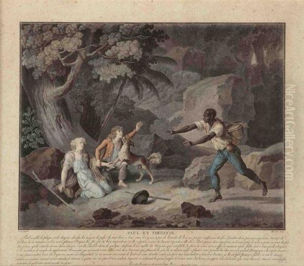 L'histoire De Paul Et Virginie Oil Painting by Charles-Melchior Descourtis