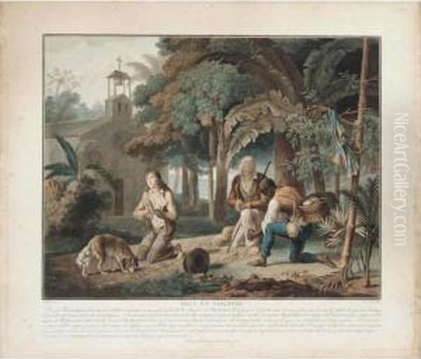 Paul Et Virginie (portalis-beraldi 8) Oil Painting by Charles-Melchior Descourtis