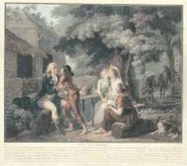 Paul Et Virginie : Suite 
Complete Des Six Planches Gravees D'apres Schall (h. Portalis Et Beraldi
 8)405 X 452. Oil Painting by Charles-Melchior Descourtis