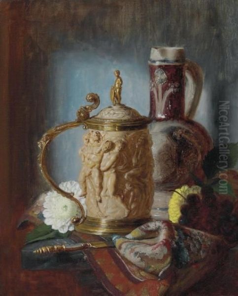 The Ivory Tankard Oil Painting by Blaise Alexandre Desgoffe