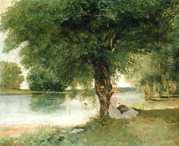 The Charente at Port-Bertaud, 1862 Oil Painting by Jean-Baptiste-Camille Corot