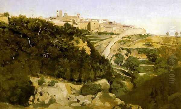 Vista de Volterra Oil Painting by Jean-Baptiste-Camille Corot