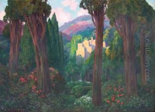 Les Jardins D'alger Oil Painting by Eugene Deshayes