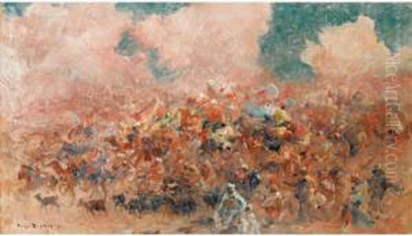 Le Retour De La Caravane Oil Painting by Eugene Deshayes