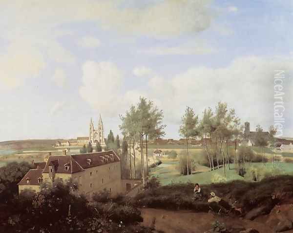 Soissons Seen from Mr. Henry's Factory Oil Painting by Jean-Baptiste-Camille Corot