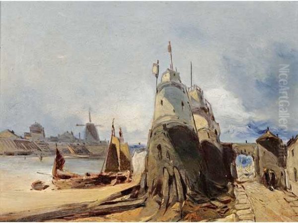 Entree De Port Dunord Oil Painting by Eugene Francois Deshayes