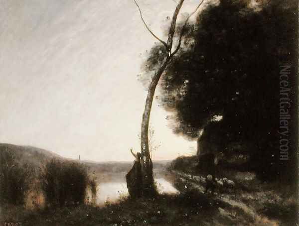 The Evening Star, 1864 Oil Painting by Jean-Baptiste-Camille Corot