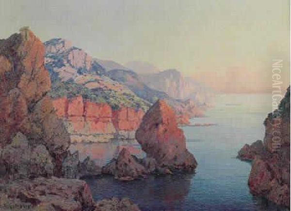 Bord De Mer En Mediterrannee Oil Painting by Eugene Francois Deshayes