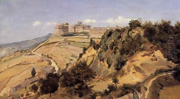 Voltarra - the Citadel Oil Painting by Jean-Baptiste-Camille Corot