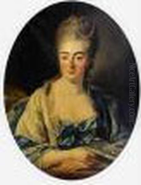 No. 16 - Jean-baptiste Deshaysde Colleville Portrait De Jeune Femme Acc Oil Painting by Jean-baptiste Deshays