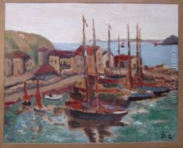 Concarneau Oil Painting by Louis Marie Desire-Lucas