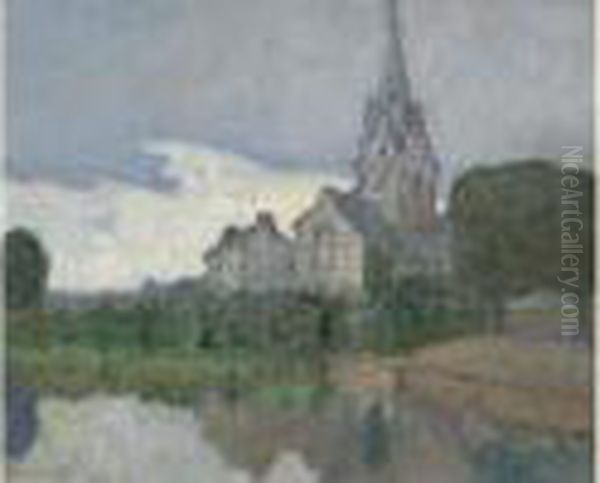  Eglise Bretonne  Oil Painting by Louis Marie Desire-Lucas