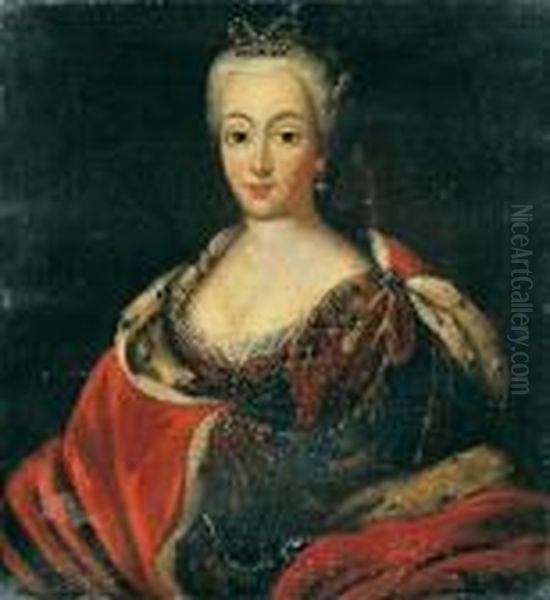 Bildnisse Des Kurfursten Karl Albrecht Von Bayern Und Seiner Gemahlin Maria Amalia. Oil Painting by Georg Desmares