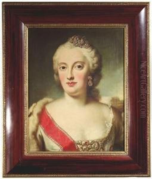 Portrait Of Maria Anna Of Saxony, Wife Of The Bavarian Archeduke Max Iii Oil Painting by Georg Desmares