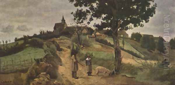 St-André-en-Morvan Oil Painting by Jean-Baptiste-Camille Corot