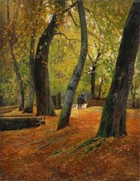 L'automne Au Caneau (dordogne) Oil Painting by Xavier Desparmet-Fitzgerald