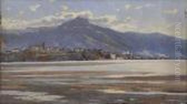 Maree Montante Dans La Baie D'hendaye Oil Painting by Xavier Desparmet-Fitzgerald