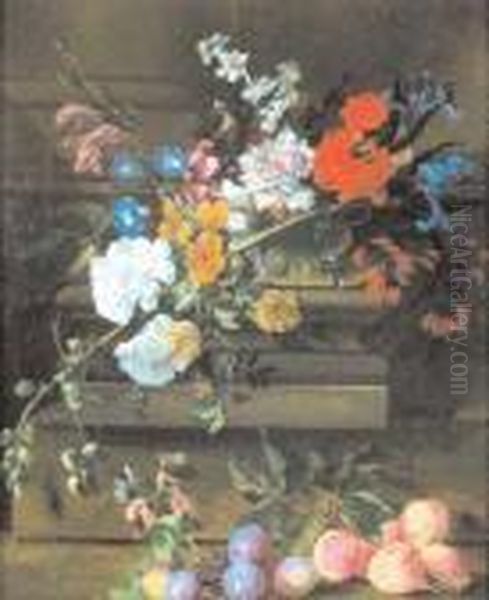 Natura Morta Di Fiori E Frutti Oil Painting by Alexandre-Francois Desportes