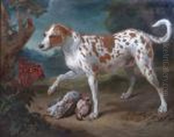 Study Of A French Hunting Dog Oil Painting by Alexandre-Francois Desportes