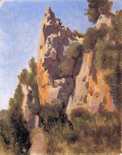 Rocks at Civita Castellana I Oil Painting by Jean-Baptiste-Camille Corot