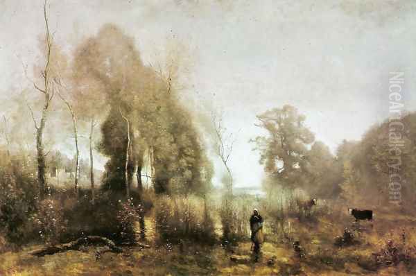 Ville d'Avray 2 Oil Painting by Jean-Baptiste-Camille Corot