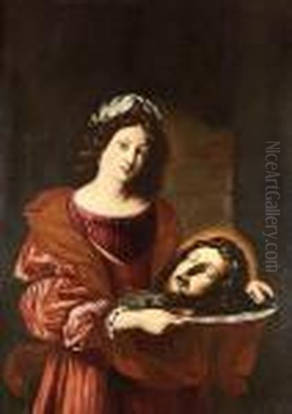 Salome With The Head Of Saint John The Baptist Oil Painting by Michele Desubleo