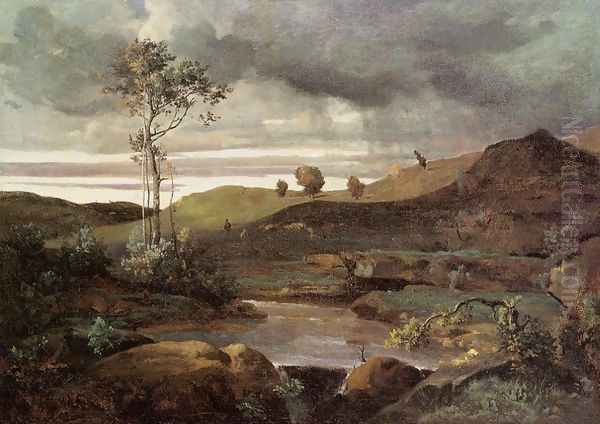 The Roman Campagna in Winter Oil Painting by Jean-Baptiste-Camille Corot