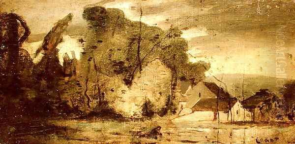 Landscape, 1796 Oil Painting by Jean-Baptiste-Camille Corot