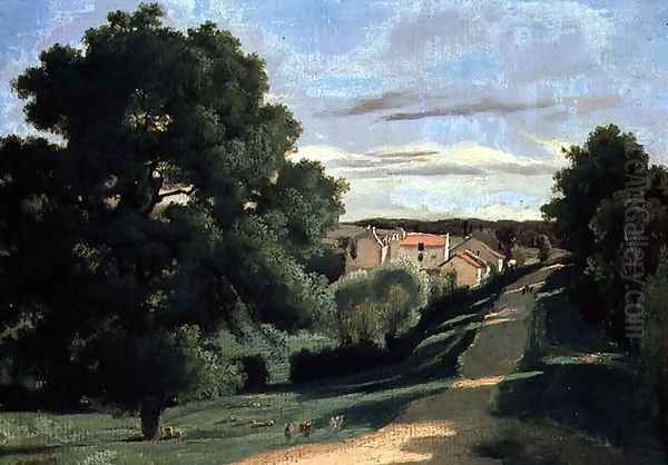 Landscape: Le Petit Charville, near Ville d'Array Oil Painting by Jean-Baptiste-Camille Corot