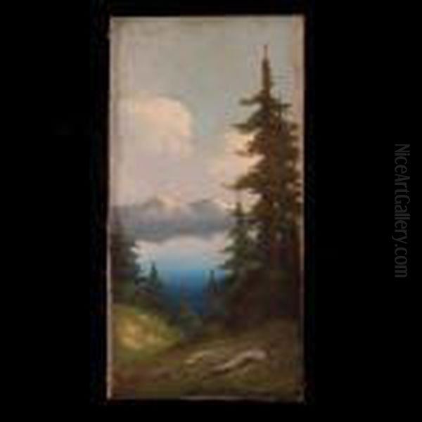 Crater Lake Oil Painting by Richard Detreville