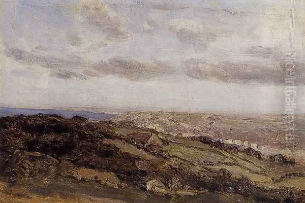 Bologne-sur-Mer, View from the High Cliffs Oil Painting by Jean-Baptiste-Camille Corot