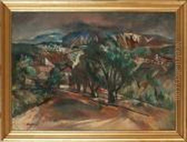 Utsikt Over Franskt Landskap Oil Painting by Eric Detthow