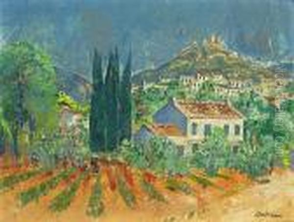 Paysage De Provence Oil Painting by Eric Detthow