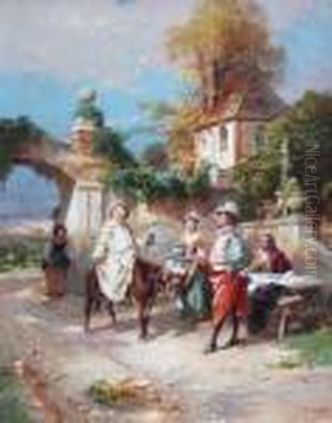 The Spanish Inn Oil Painting by Cesare-Auguste Detti