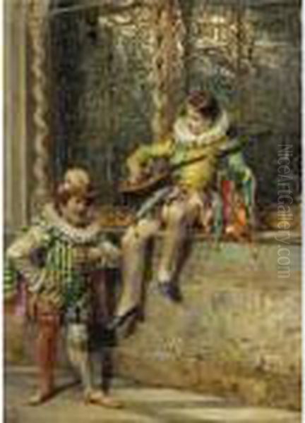 The Musicians Oil Painting by Cesare-Auguste Detti