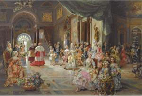 La Fete Oil Painting by Cesare-Auguste Detti