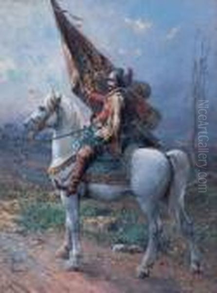 The Standard Bearer Oil Painting by Cesare-Auguste Detti