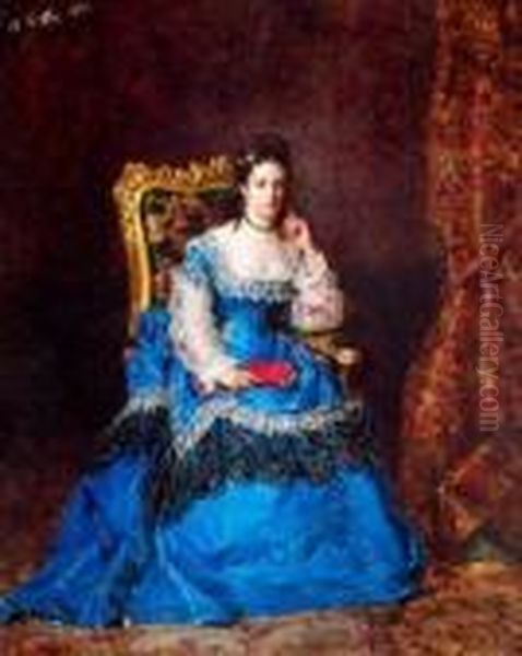 Bildnis Marie Pauline Duchesse De Oil Painting by Cesare-Auguste Detti