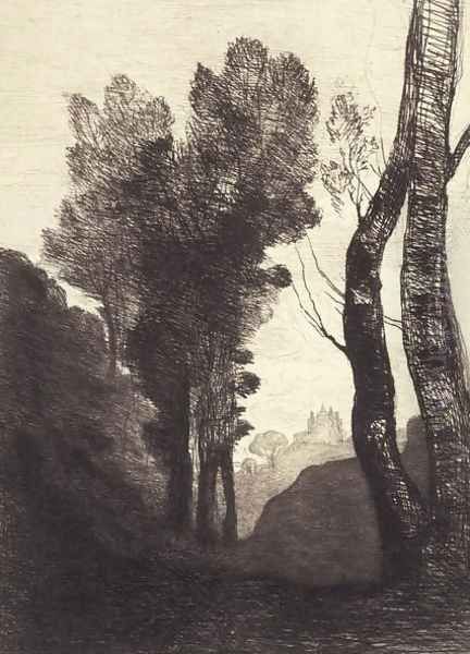 Environs de Rome, 1866 Oil Painting by Jean-Baptiste-Camille Corot