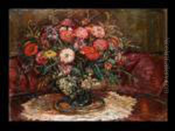 Grosses Blumenstilleben Oil Painting by Ludwig Dettmann