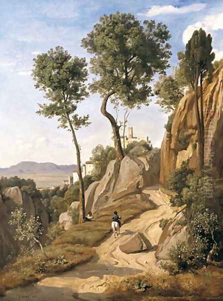 View of Volterra, 1838 Oil Painting by Jean-Baptiste-Camille Corot