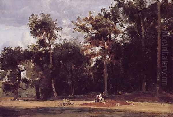 The Paver of the Chailly Road Oil Painting by Jean-Baptiste-Camille Corot