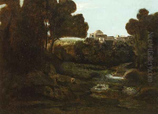 Souvenir of Arricia Oil Painting by Jean-Baptiste-Camille Corot