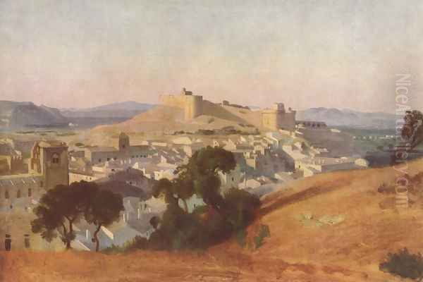 Ansicht von Villeneuve-Lés-Avignon, Das Fort Saint-André Oil Painting by Jean-Baptiste-Camille Corot