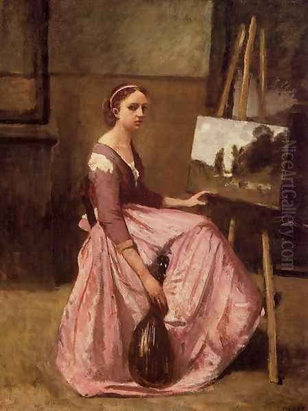 The Artist's Studio IV Oil Painting by Jean-Baptiste-Camille Corot