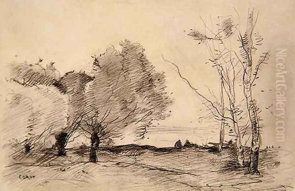 Landscape, 1860-68 Oil Painting by Jean-Baptiste-Camille Corot